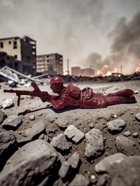 (1) Brown 2" Army Men Infantry Prone Firing Sniper Position Plastic Toy Soldier